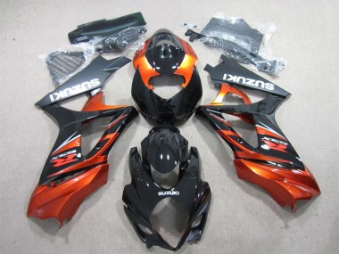 Glänzendes Schwarz Orange 2007-2008 Suzuki GSXR 1000 Motorrad Verkleidung