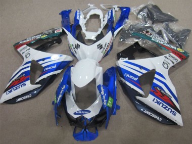 Weiß Blau Rot Samsung 2009-2016 Suzuki GSXR 1000 Motorrad Verkleidung