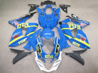 Blau Gelb Rizla Q8 Oils 2009-2016 Suzuki GSXR 1000 Motorrad Verkleidung