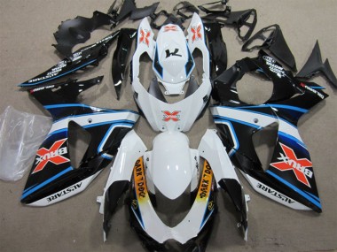 Weiß Blau Gelb Schwarz Brux Dunkel Dog 2009-2016 Suzuki GSXR 1000 Motorrad Verkleidung