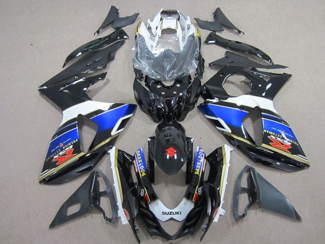 Weiß Blau Schwarz Dunkel Dog 2009-2016 Suzuki GSXR 1000 Motorrad Verkleidung
