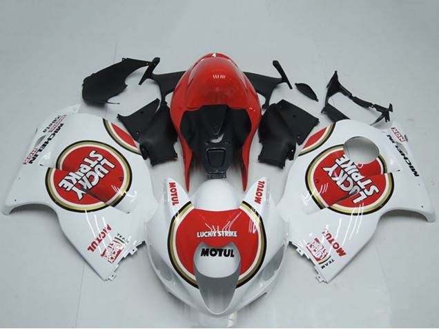 Weiß Rot Lucky Strike Motul 1996-2007 Suzuki GSXR 1300 Hayabusa Motorrad Verkleidung