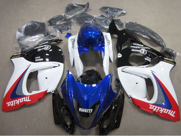 Weiß Blau Rot Makita 2008-2020 Suzuki GSXR 1300 Hayabusa Motorrad Verkleidung
