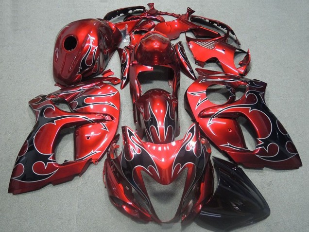 Rot Schwarz Flamme 2008-2020 Suzuki GSXR 1300 Hayabusa Motorrad Verkleidung