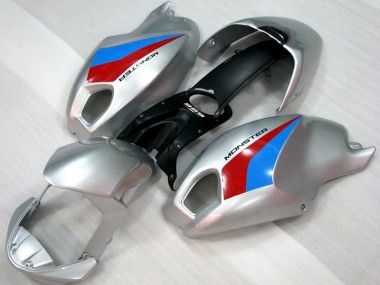 Silber Blau Rot 2008-2012 Ducati Monster 696 Motorrad Verkleidung