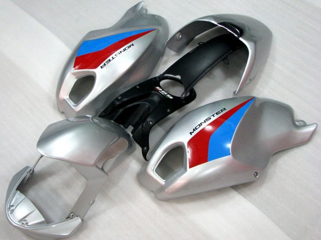Silber Blau Rot 2008-2012 Ducati Monster 696 Motorrad Verkleidung