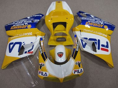 Gelb Weiß Blau Fila 1993-2005 Ducati 748 Motorrad Verkleidung