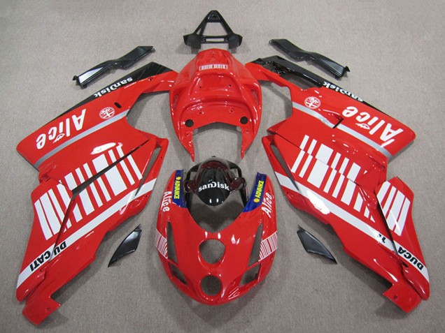 Rot Weiß Glänzendes Schwarz Alice Sundisk 2005-2006 Ducati 749 999 Motorrad Verkleidung