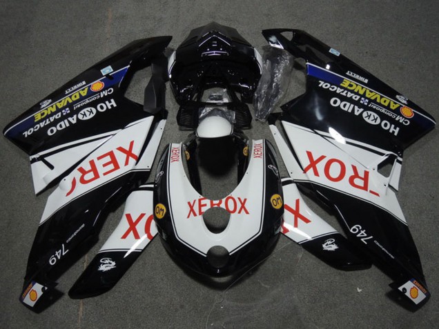Weiß Glänzendes Schwarz Rot Xerox 2005-2006 Ducati 749 Motorrad Verkleidung