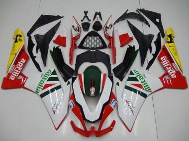 Weiß Rot Grün Gelb Schwarz Alitalia 2009-2015 Aprilia RSV4 1000 Motorrad Verkleidung