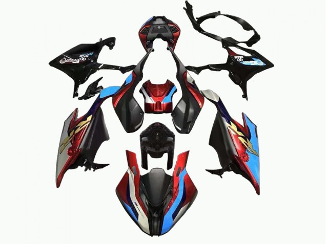 BMW S1000RR Motorrad Verkleidung 2019-2022 - Schwarz Blau Rot Gold