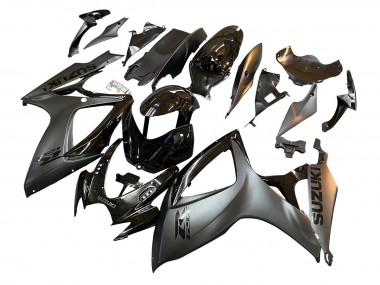 Suzuki GSXR 600/750 Motorrad Verkleidung 2006-2007 - Glanzendes Schwarz Matt Schwarz