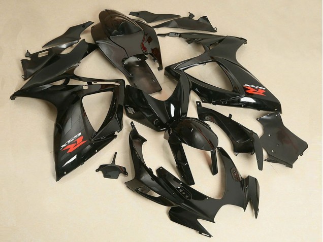 Suzuki GSXR 600/750 Motorrad Verkleidung 2006-2007 - Glanzendes Schwarz