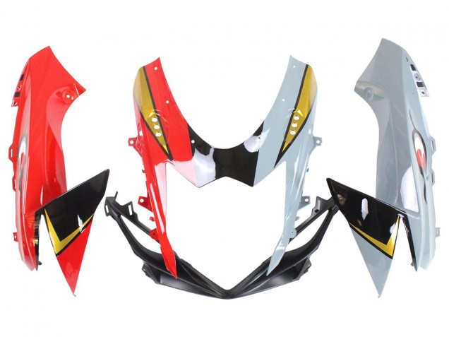 Suzuki GSXR 600/750 Motorrad Verkleidung 2011-2024 - Rot Gold Grau Schwarz Weiss Hai