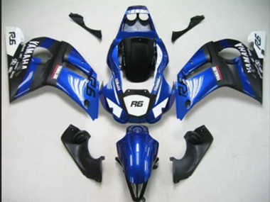 Yamaha YZF 600 R6 Motorrad Verkleidung 1998-2002 - Blau Weiss Matt Schwarz
