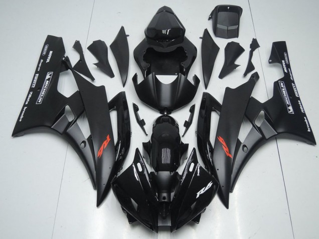 Matt Schwarz und glänzendes Schwarz 06-07 YZF R6 Motorrad Verkleidung Matt Schwarz und glänzendes Schwarz 06-07 YZF R6 Motorrad Verkleidung