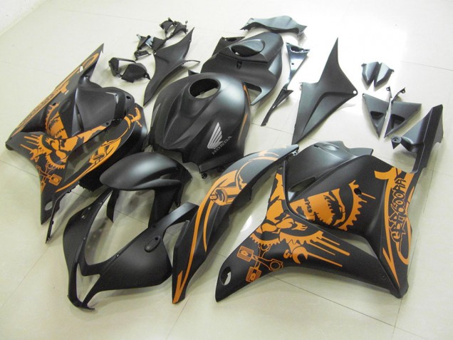 Matt Schwarzer Orange Aufkleber 09-12 CBR600RR Motorrad Verkleidung