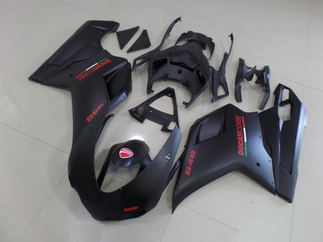 Matt Schwarzer roter Aufkleber 07-14 Ducati 848 1098 1198 Motorrad Verkleidung Matt Schwarzer roter Aufkleber 07-14 Ducati 848 1098 1198 Motorrad Verkleidung