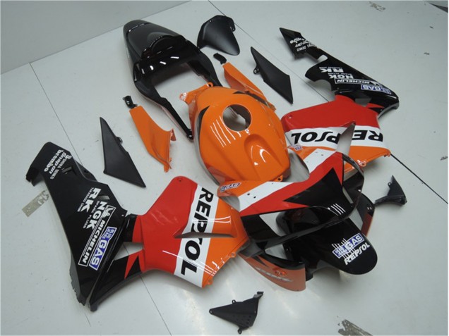 Orange Rot Schwarz Repsol 03-04 CBR600RR Motorrad Verkleidung Orange Rot Schwarz Repsol 03-04 CBR600RR Motorrad Verkleidung