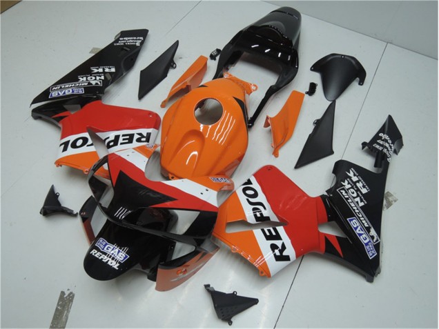 Orange Rot Schwarz Repsol 03-04 CBR600RR Motorrad Verkleidung Orange Rot Schwarz Repsol 03-04 CBR600RR Motorrad Verkleidung