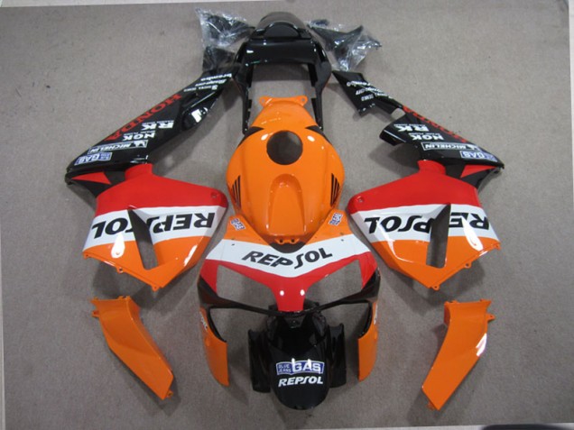 Orange Schwarz Repsol 03-04 CBR600RR Motorrad Verkleidung Orange Schwarz Repsol 03-04 CBR600RR Motorrad Verkleidung