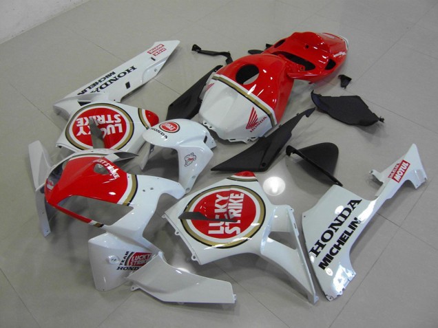 Perl Weiß Lucky Strike 05-06 CBR600RR Motorrad Verkleidung Perl Weiß Lucky Strike 05-06 CBR600RR Motorrad Verkleidung