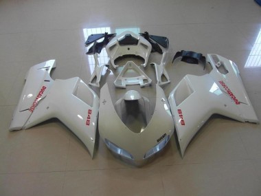 Perl Weiß Rote Aufkleber 07-14 Ducati 848 1098 1198 Motorrad Verkleidung