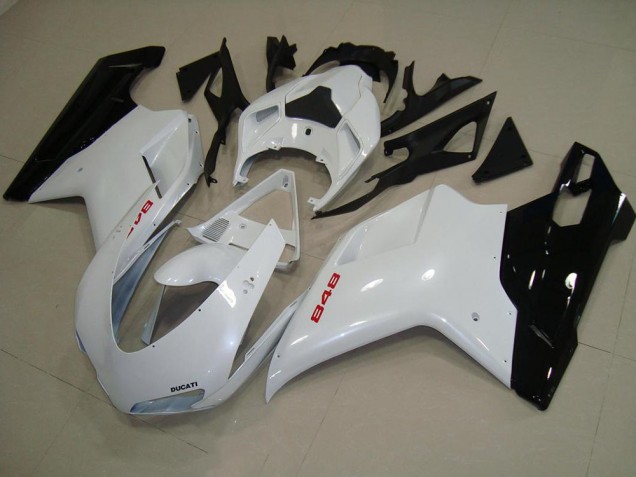 Perl Weiß Schwarz 07-14 Ducati 848 1098 1198 Motorrad Verkleidung Perl Weiß Schwarz 07-14 Ducati 848 1098 1198 Motorrad Verkleidung