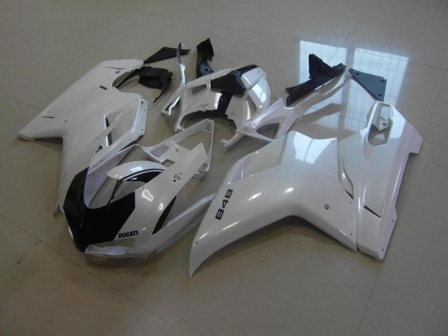 Perl Weiß Schwarz gestreift 07-14 Ducati 848 1098 1198 Motorrad Verkleidung Perl Weiß Schwarz gestreift 07-14 Ducati 848 1098 1198 Motorrad Verkleidung