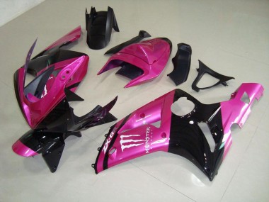 Rosa Schwarz Monster 03-04 ZX6R Motorrad Verkleidung