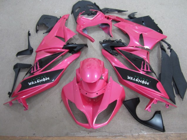 Rosa Schwarz Monster 09-12 ZX6R Motorrad Verkleidung Rosa Schwarz Monster 09-12 ZX6R Motorrad Verkleidung