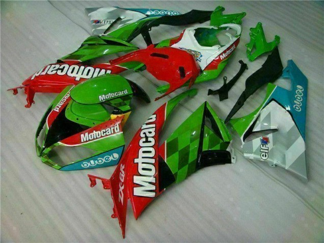 Rot Grün Motocard 09-12 ZX6R Motorrad Verkleidung