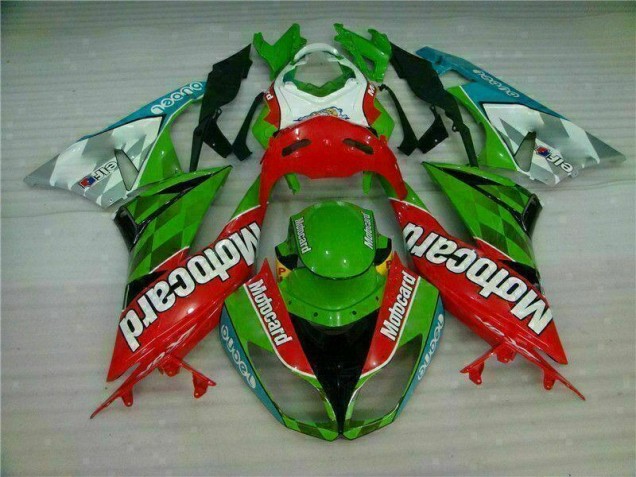 Rot Grün Motocard 09-12 ZX6R Motorrad Verkleidung
