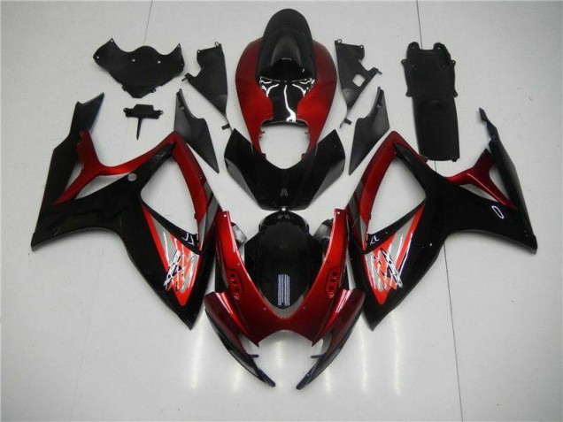 Rot Schwarz 06-07 GSXR 600/750 Motorrad Verkleidung & Plastik Rot Schwarz 06-07 GSXR 600/750 Motorrad Verkleidung & Plastik