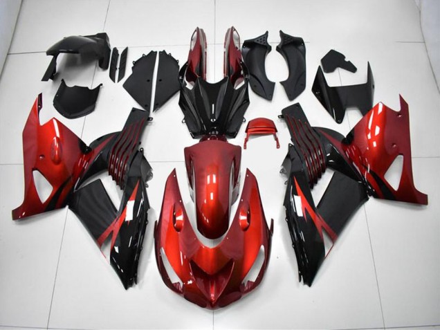 Rot Schwarz 06-11 ZX14R ZZR1400 Motorrad Verkleidung Rot Schwarz 06-11 ZX14R ZZR1400 Motorrad Verkleidung