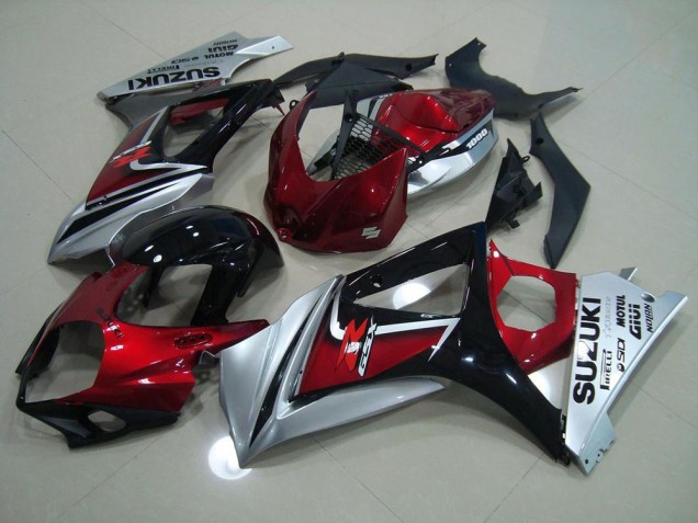 Rot Schwarz Silber 07-08 GSXR 1000 Motorrad Verkleidungen Rot Schwarz Silber 07-08 GSXR 1000 Motorrad Verkleidungen