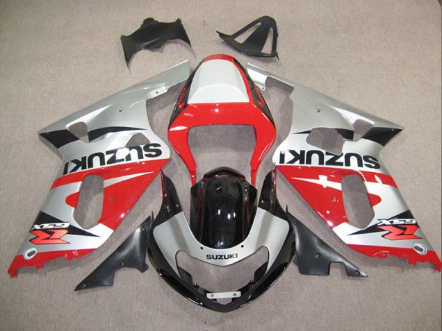 Rot Silber 01-03 GSXR 600 Motorrad Verkleidung Rot Silber 01-03 GSXR 600 Motorrad Verkleidung