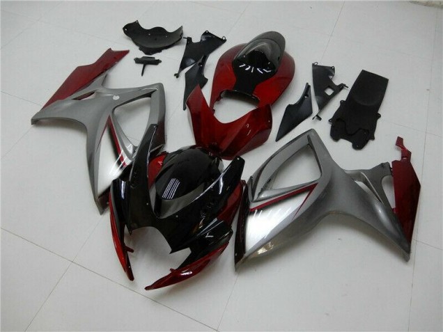 Rot Silber 06-07 GSXR 600/750 Motorrad Verkleidung Rot Silber 06-07 GSXR 600/750 Motorrad Verkleidung