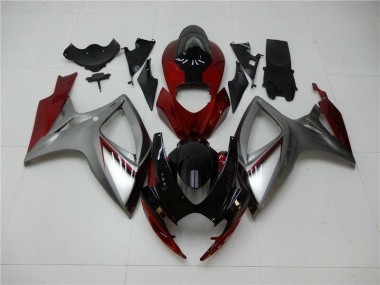 Rot Silber 06-07 GSXR 600/750 Motorrad Verkleidung