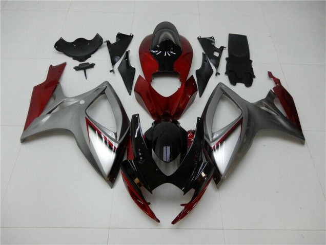 Rot Silber 06-07 GSXR 600/750 Motorrad Verkleidung Rot Silber 06-07 GSXR 600/750 Motorrad Verkleidung