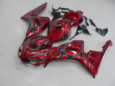 Rot Silber Flamme 06-07 CBR1000RR Motorrad Verkleidung