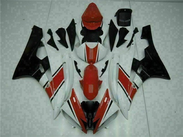 Rot Weiß 06-07 YZF R6 Motorrad Vollverkleidung