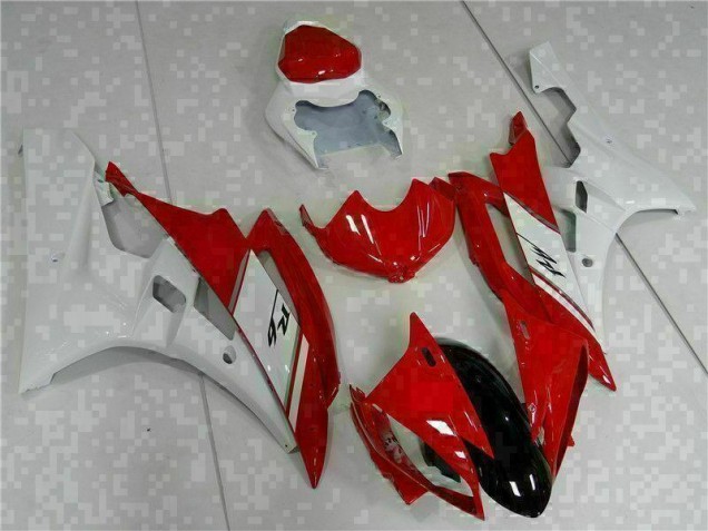 Rot Weiß 06-07 YZF R6 Motorrad Vollverkleidung & Plastik Rot Weiß 06-07 YZF R6 Motorrad Vollverkleidung & Plastik