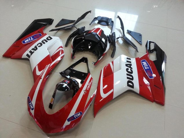 Rot Weiß 07-14 Ducati 848 1098 1198 Motorrad Verkleidung & Plastik Rot Weiß 07-14 Ducati 848 1098 1198 Motorrad Verkleidung & Plastik