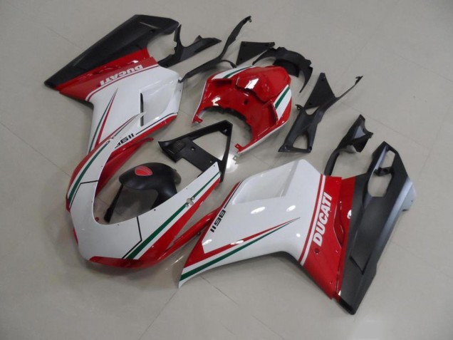 Rot Weiß 07-14 Ducati 848 1098 1198 Motorrad Vollverkleidung Rot Weiß 07-14 Ducati 848 1098 1198 Motorrad Vollverkleidung