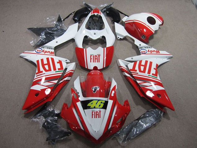 Rot Weiß Fiat 46 07-08 YZF R1 Motorrad Verkleidung Rot Weiß Fiat 46 07-08 YZF R1 Motorrad Verkleidung