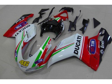 Rot Weiß Gelb 46 07-14 Ducati 848 1098 1198 Motorrad Verkleidung