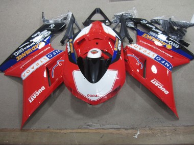 Rot Weiß Info Strada 07-14 Ducati 1098 Motorrad Verkleidung