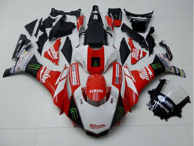 Rot Weiß Monster 15-19 YZF R1 Motorrad Verkleidung Rot Weiß Monster 15-19 YZF R1 Motorrad Verkleidung