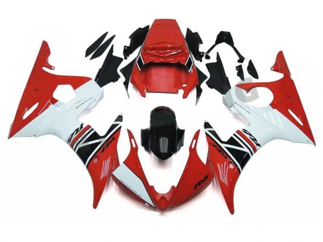 Rot Weiß Schwarz 03-05 YZF R6 Motorrad Vollverkleidung Rot Weiß Schwarz 03-05 YZF R6 Motorrad Vollverkleidung